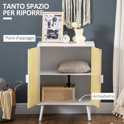 Modern wooden sideboard, multipurpose cabinet for living room, room or entrance with 2 antine and adjustable shelf, 60x40x80cm - Borgè