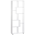 Homond bookcase Modern Design Shelf with 8 Slacel Wooden Wooden Shelves, Home Furniture and Office, 70x24x178cm White - Borgè