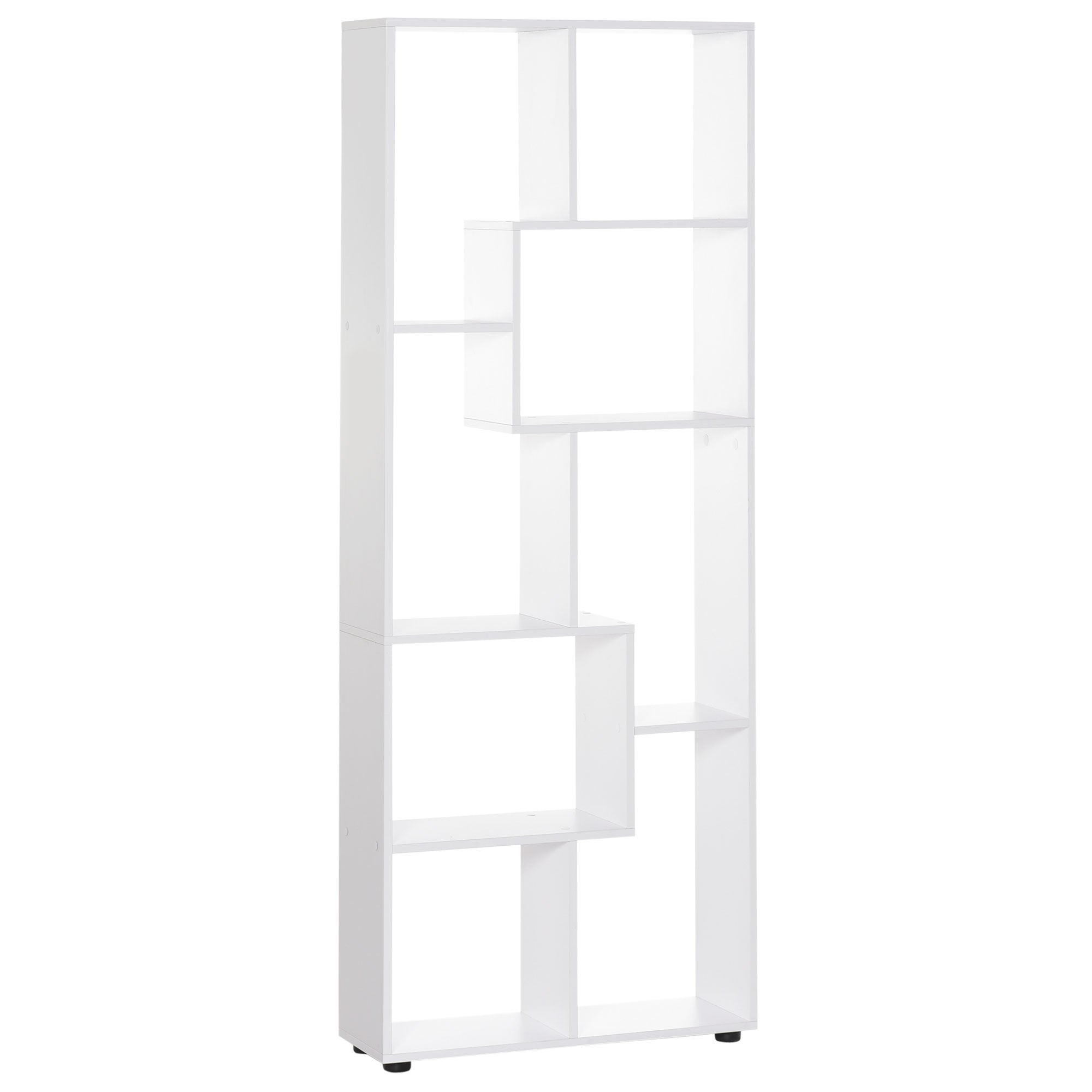 Homond bookcase Modern Design Shelf with 8 Slacel Wooden Wooden Shelves, Home Furniture and Office, 70x24x178cm White - Borgè