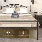 Homcom structure read a square and a half in steel with integrated slats, headboard and footboard, 140x200cm - Borgè