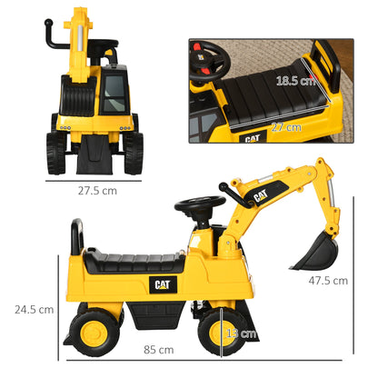 Ruspa toy for children for 1-3 years with excavator and container, without battery, yellow - Borgè