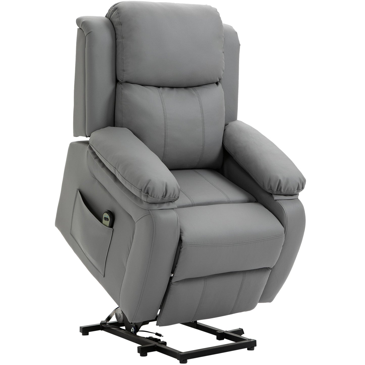 Reclinable Grey Armchair with Lift Assist up to 160 Â° with remote control - Borgè