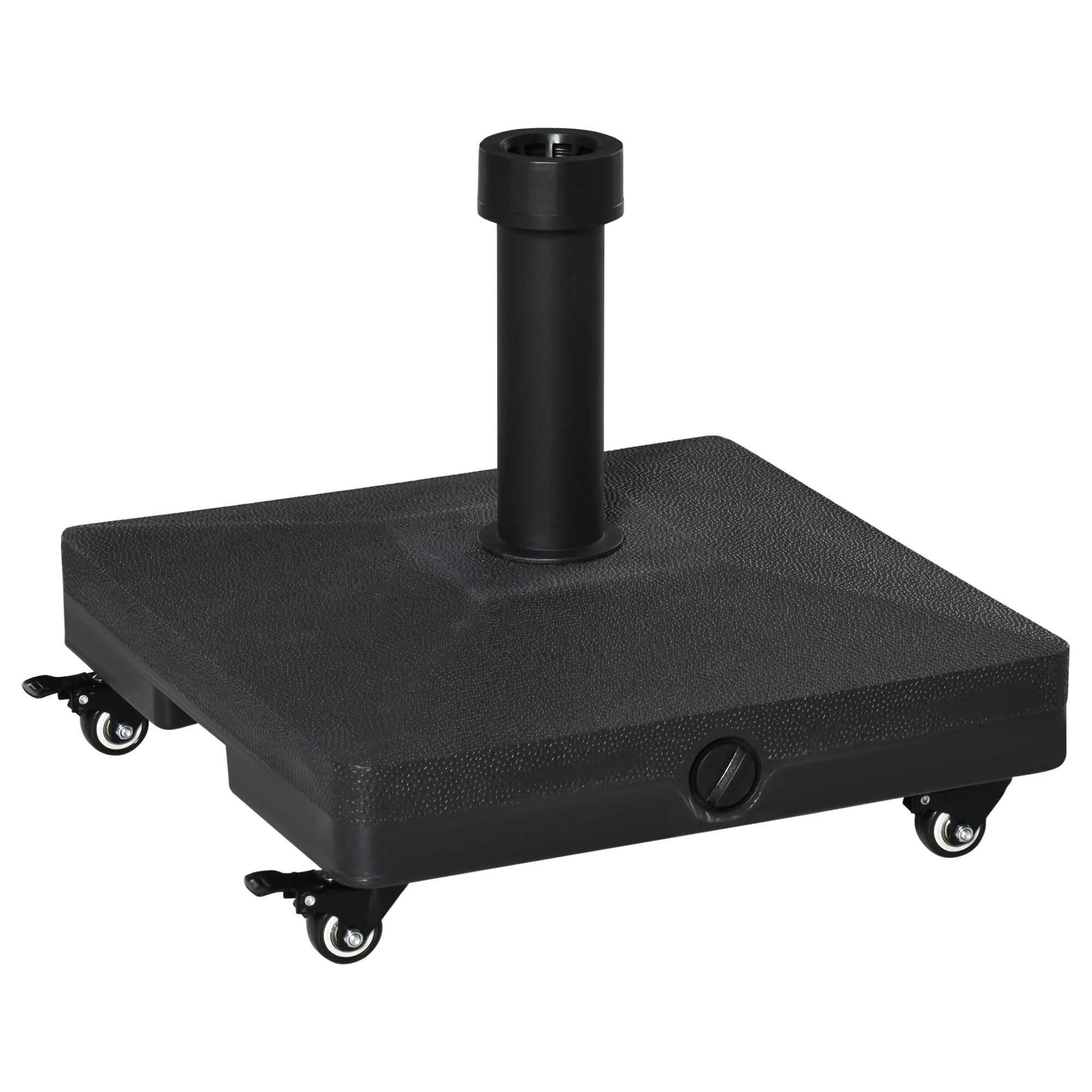 Umbrella Base with Wheels Fillable up to 20kg for Ø28-38mm Poles, 45x45x39cm, Black - Borge' Group Limited
