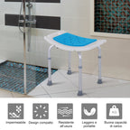 Homcom aluminum shower stool and non -slip plastic, adjustable heights - Borgè