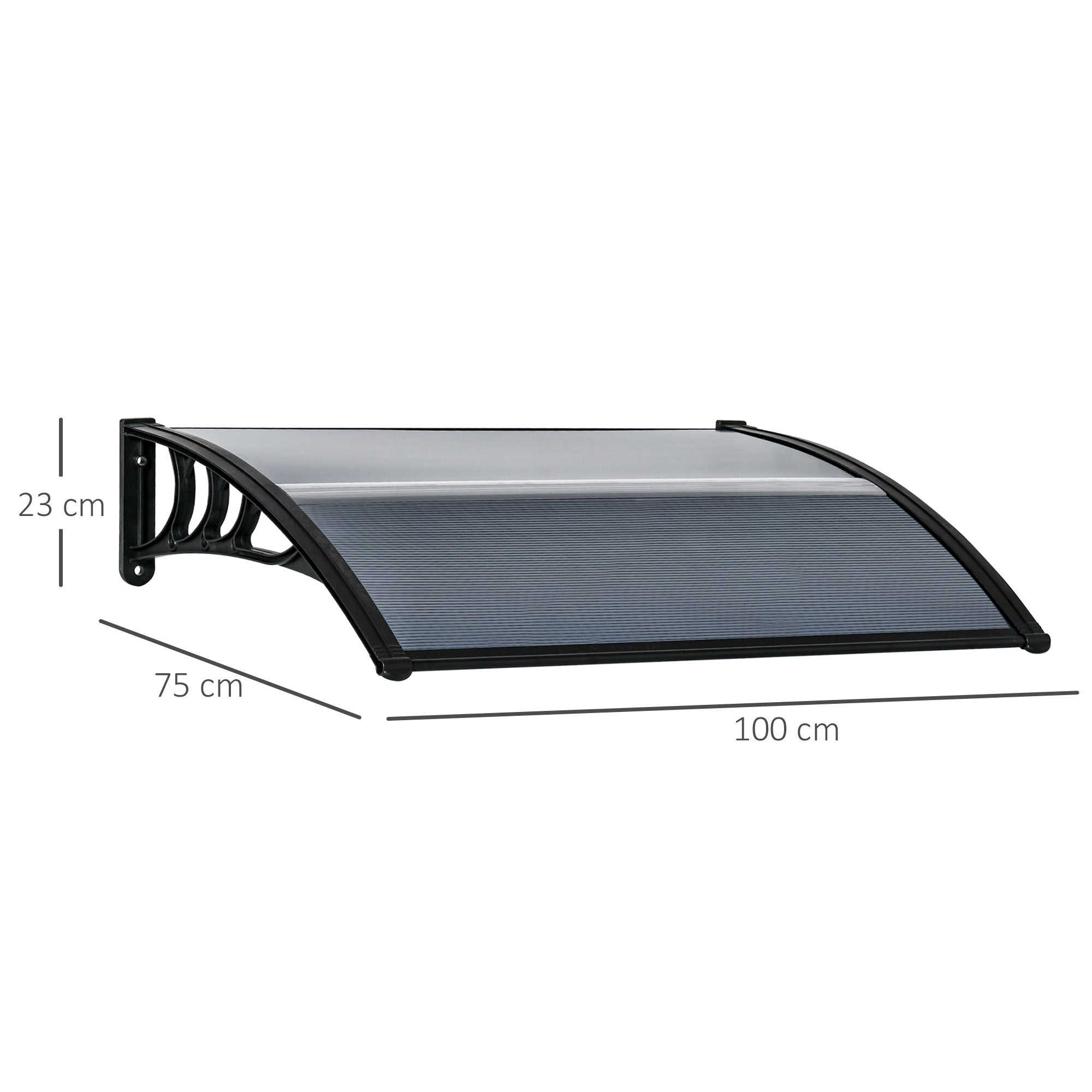100x80cm Anti-UV Polycarbonate Outdoor Canopy for Doors and Windows - Borge' Group Limited