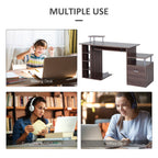 Desk for Chamber and Office with drawer and wooden shelf, 152x60x88cm, brown - Borgè