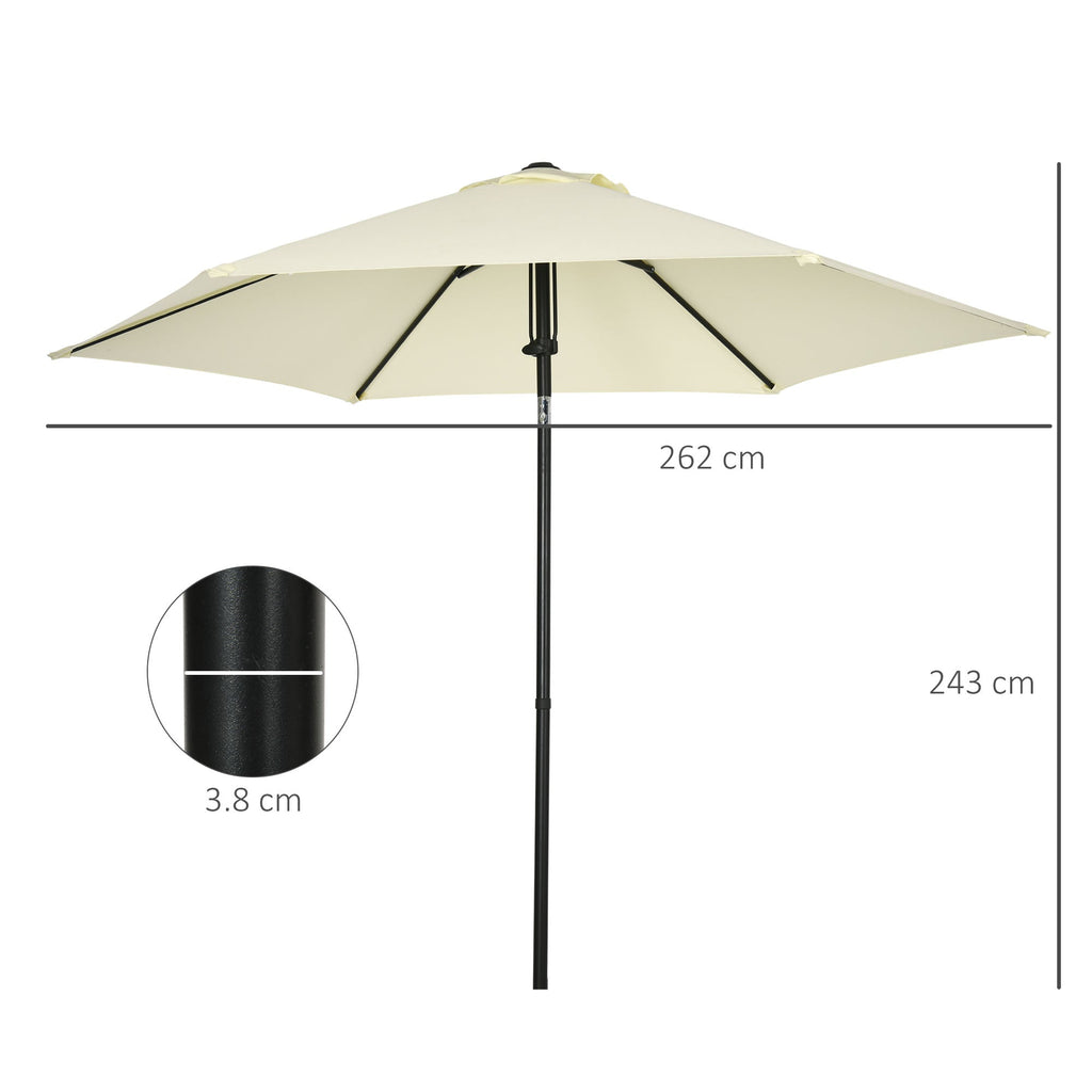 2.7x2.5m Polyester and Metal Garden Umbrella with Tilting Canopy Beige Black - Borge' Group Limited