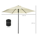 2.7x2.5m Polyester and Metal Garden Umbrella with Tilting Canopy Beige Black - Borge' Group Limited