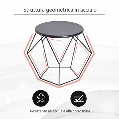 Homcom coffee coffee table Nordic Design Design Minimalist Geometric Floor, Steel, 54x54x44cm - Borgè