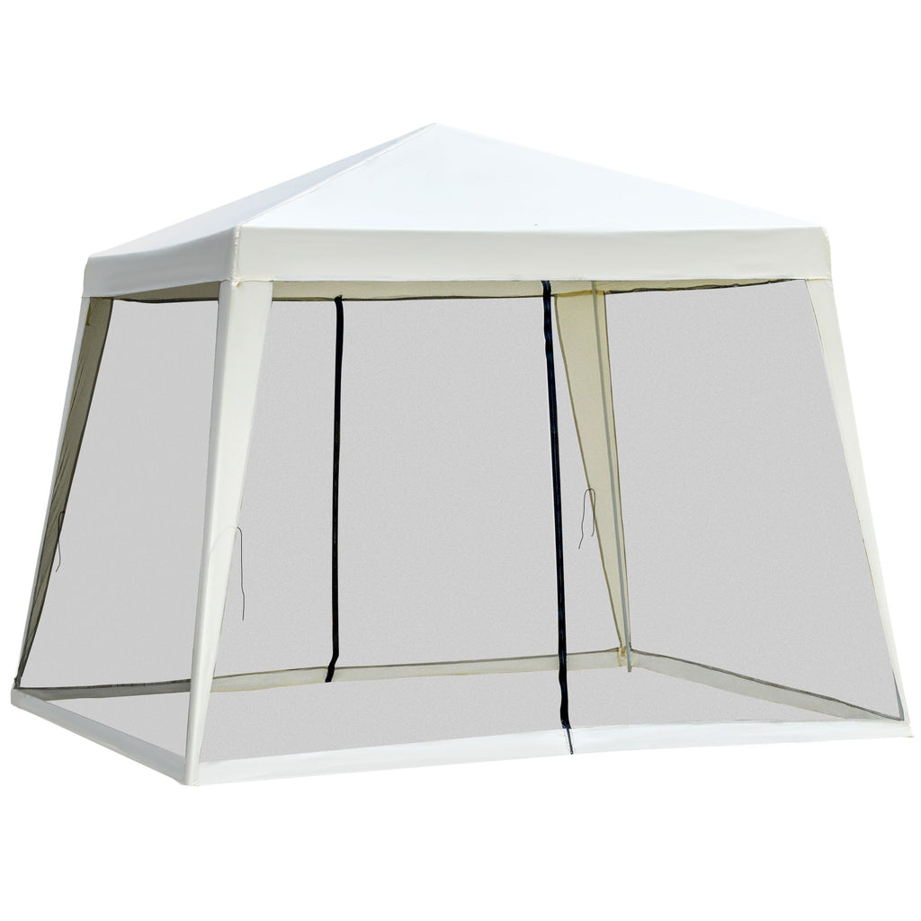 Waterproof Gazebo with Mosquito Nets Outdoor Garden Tent Polyester 3 x 3 x 2.45 m Beige - Borge' Group Limited