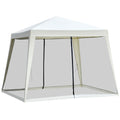 Waterproof Gazebo with Mosquito Nets Outdoor Garden Tent Polyester 3 x 3 x 2.45 m Beige - Borge' Group Limited