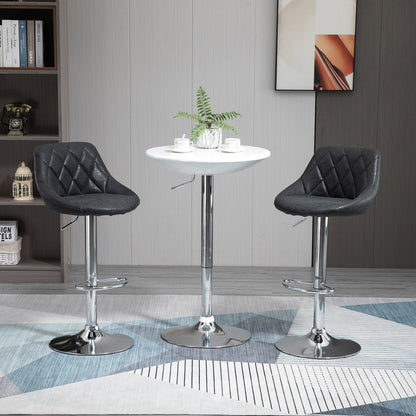 Set 2 swivel design bar stools with adjustable height - black - Borgè