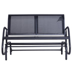 2-Seater Garden Swing Bench in Metal and Breathable Mesh Fabric, 120x70x85cm, Black - Borge' Group Limited