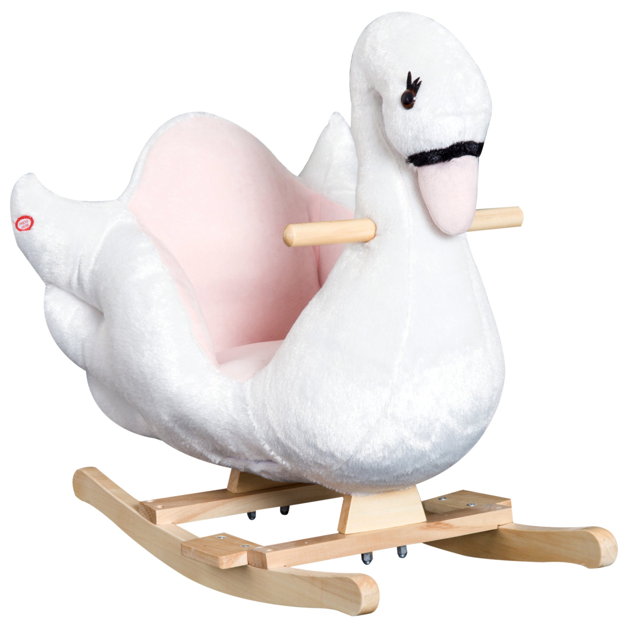 Homcom swan -shaped rocking, metal and wood structure - white - Borgè