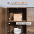 Modern Sideboard in Chipboard and Metal with 2 Cabinets with 2 Doors with Shelves and 3 Drawers, 120x39.5x77 cm - Borgè