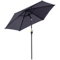 Garden Umbrella 2.6x2.4 m Tilting with Crank, in Aluminum and Polyester Gray and Black - Borge' Group Limited