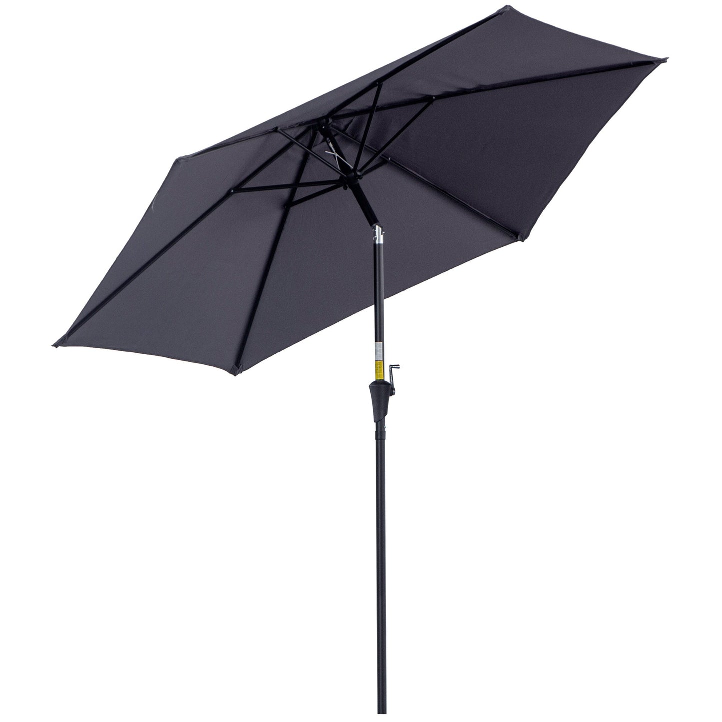 Outsunny inclinable garden umbrella, crank open, φ2.7x2.35m Grey - Borgè