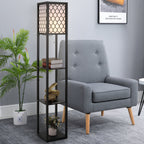 Modern Land Lamp with 3 Levels Black Library 26 x 26 x 160 cm - Borgè