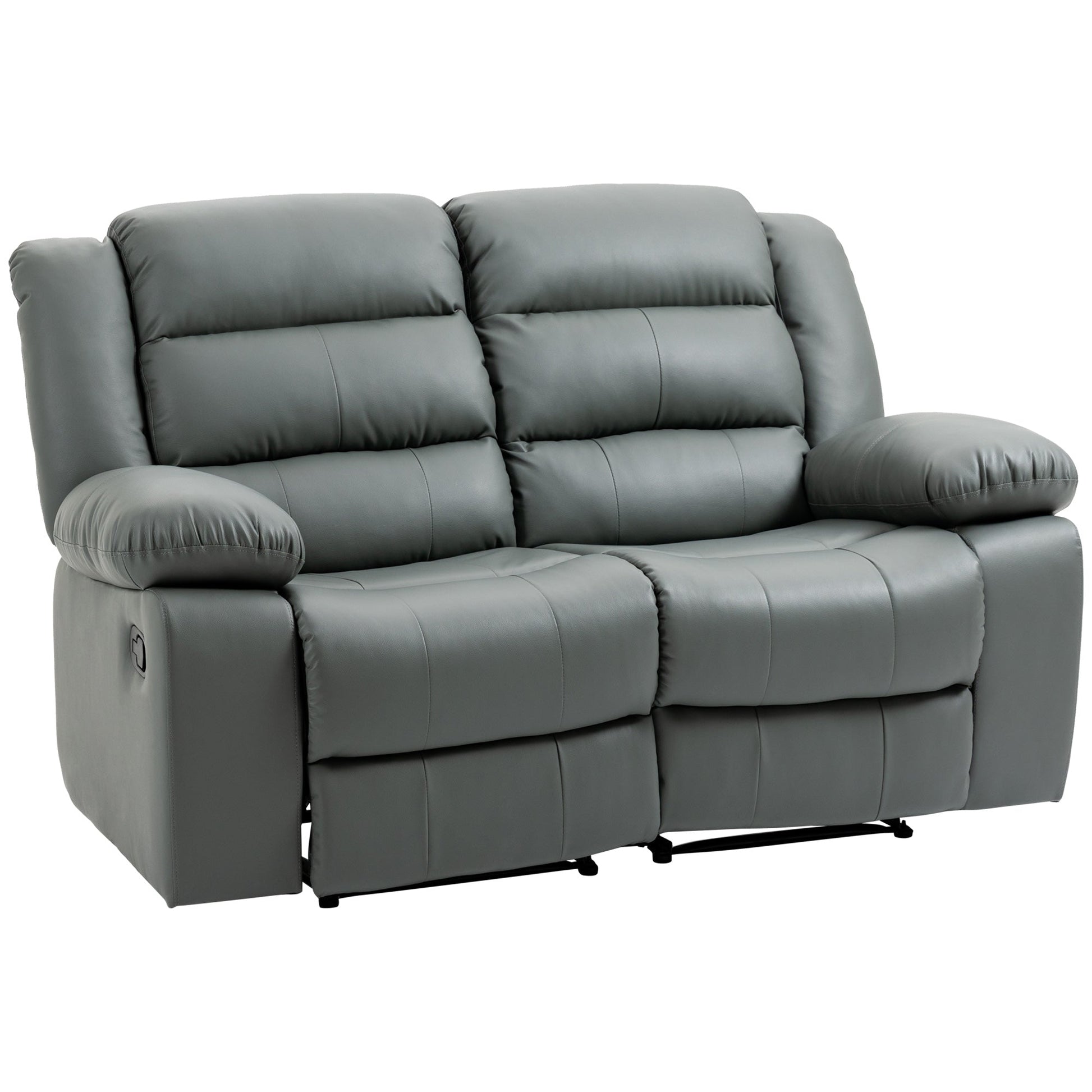 MILLE | Grey 2 Seater Reclining Sofa with padded Cushions | 168x93x102 cm - Borgè