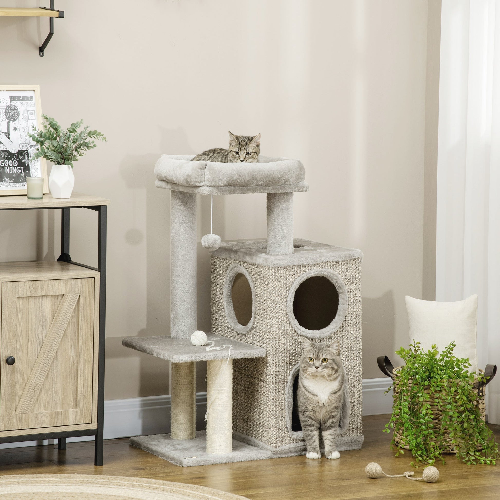 Cat Tree for cats with Scratch Pole with 5kgs Cats max | 60x40x91 cm - Borgè