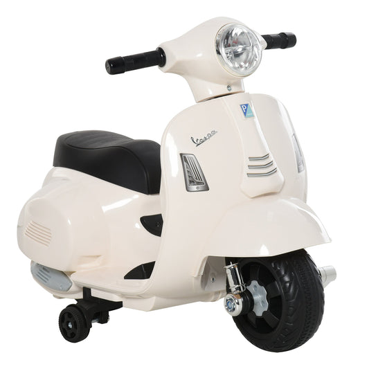 electric motorcycle for children with official Vespa 6v battery license, headlights and horn, for children of 18-36 months, white, 66.5x38x52cm - Borgè