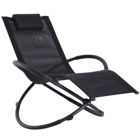 Outsunny Modern Hardo Chair In Textilene, Black, 154x80x84cm - Borgè