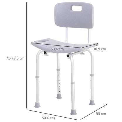 Aluminum shower chair and plastic adjustable height 8 levels - Borgè