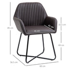 Set 2 Modern Chairs For Dining Room, Kitchen or Living Room, Padded Chairs in Marrone -like 60x56.5x85cm - Borgè
