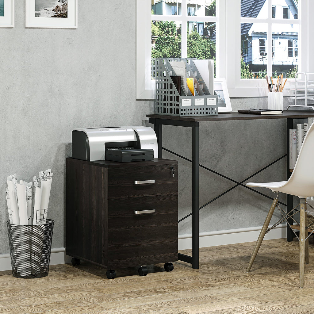Vadetto chest of drawer with black wooden office with 2 drawers 40 x 44 x 54.6cm - Borgè
