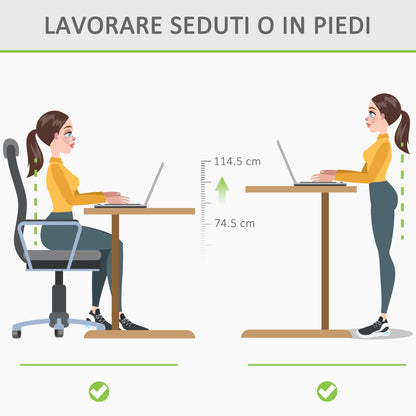 White Office Desk | Electrically Adjustable at 3 heights | 120x60x74.5-114.5cm