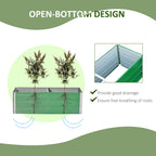 Outsunny bottom flower wrapping with 2 cultivation areas, in steel, 125x47x40 cm, green - Borgè