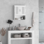 Kleankin Wall Bathroom Wall Bathroom Cabinet With locker and shelf, 60x20x70cm - White - Borgè