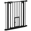 Extendable Dog Gate with Pressure Fit and Automatic Closure, 68x76.2 cm, Black - Borge' Group Limited
