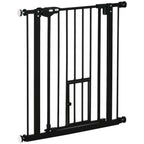 Extendable Dog Gate with Pressure Fit and Automatic Closure, 68x76.2 cm, Black - Borge' Group Limited