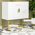 White and Gold Bathroom Sink Vanity | 60x30x65cm - Borgè