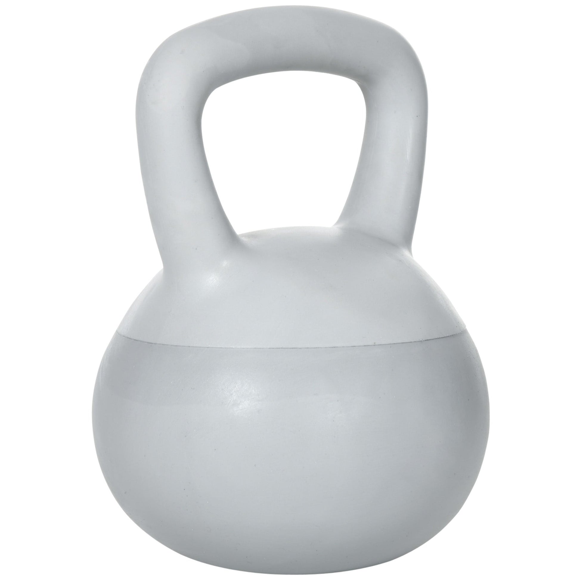 SportNow Kettlebell 12kg in PVC and metallic sand for training shoulders and biceps, 22x22x29 cm, Grey - Borgè