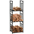 Outsunny outdoor portal and interior at 3 levels separable metal with tools, black hooks - Borgè