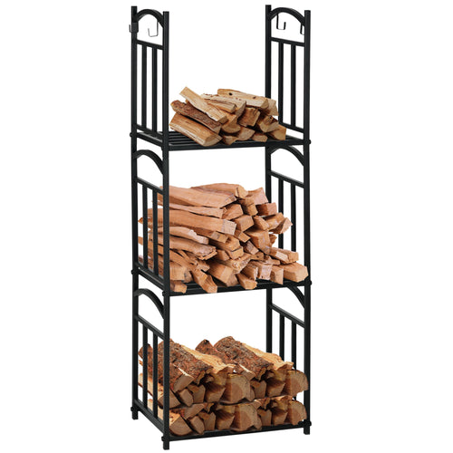 Outsunny outdoor portal and interior at 3 levels separable metal with tools, black hooks - Borgè