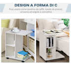 TABLE FROM CLOW WITH 2 OPEN BOARDS AND 4 NUTH RUNE ROOMS, IN TRUCIOLA, 45x35x58cm, White - Borgè
