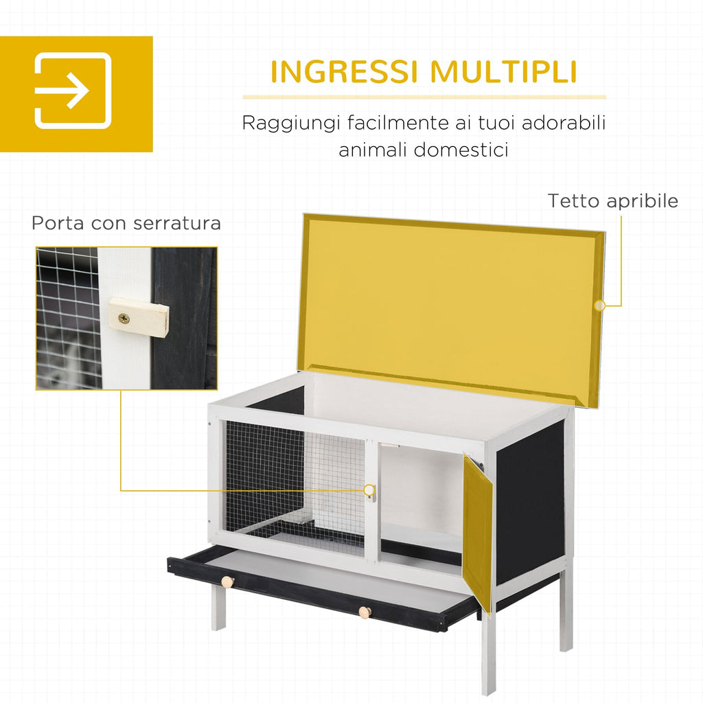 PAWHUT BULAR IN OUR ABOT WOOD WITH REQUABLE TRISTER, ONLUT ROOD IN BITUME AND METAL NET - Borgè