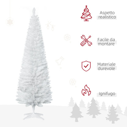 Artificial Christmas tree in PVC with 390 branches and plastic base - white - Borgè