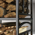 Outsunny outdoor portal and interior at 3 levels separable metal with tools, black hooks - Borgè