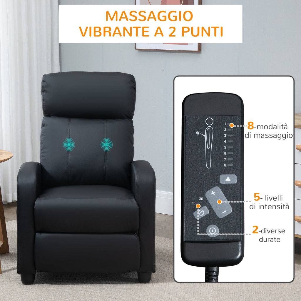 Homcom Campaign Relax Massive with remote control and 8 programs, reclination and footrests, 68x88x98cm, cream - Borgè