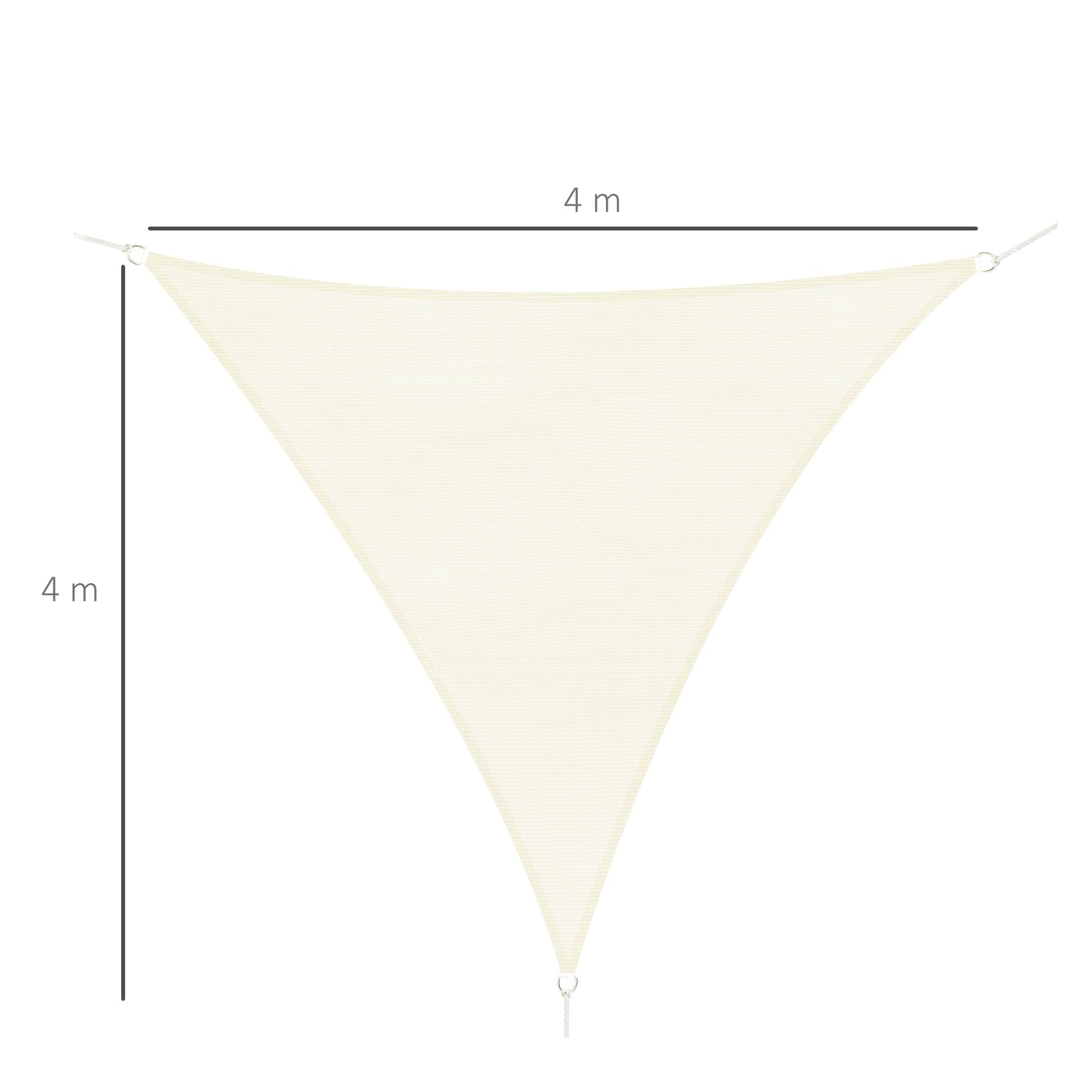 Outsunny triangular tenda in HDPE, Crema, 4x4x4m - Borgè