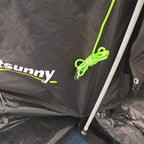 Outsunny camping curtain 3-4 people two rooms with windows, transport bag 475x264x172cm black - Borgè