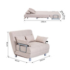 Homcom sofa bed 2 beds 1 square Â½ in steel and fabric with 4 cream cushions - Borgè