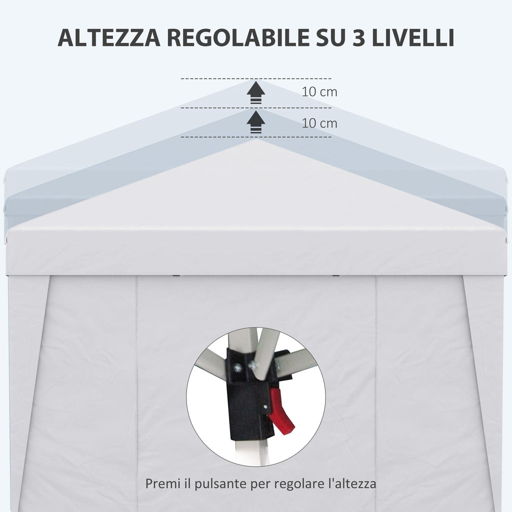 SOFI | 3x3m Folding Gazebo with Adjustable Height, with Pop Up Design and Windows, White - Borge' Group Limited