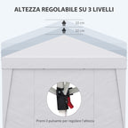 SOFI | 3x3m Folding Gazebo with Adjustable Height, with Pop Up Design and Windows, White - Borge' Group Limited