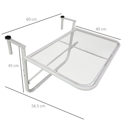 Outsunny railing table height height 3 metal levels, 60x56.5x45cm white - Borgè