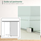 Sliding Glass stripes with aluminum track, 75x210cm - Borgè